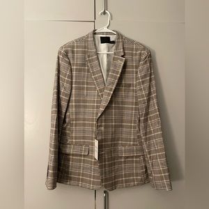 Men’s ASOS grey plaid blazer NEVER WORN w tag